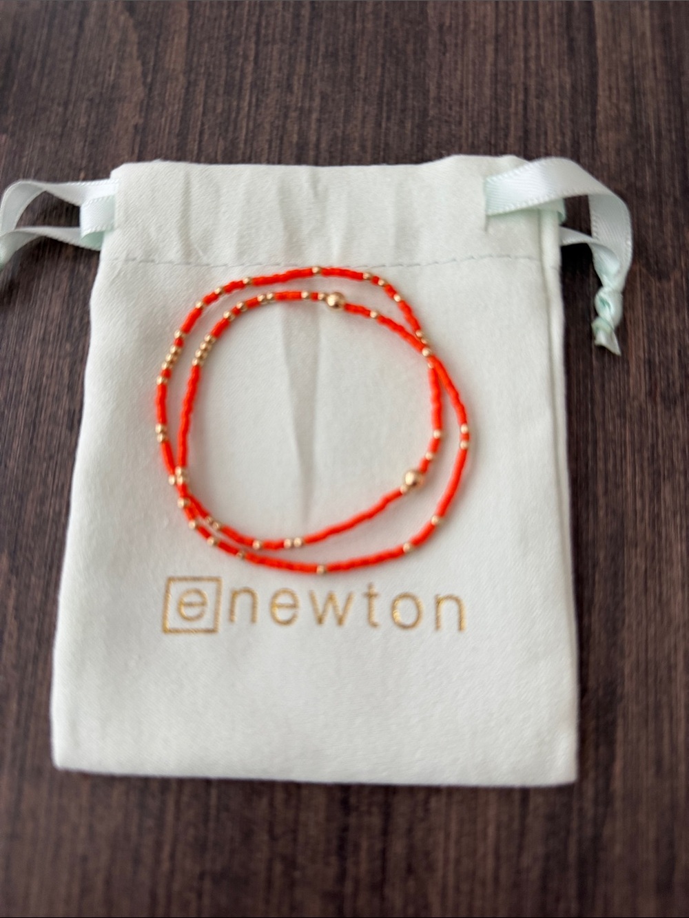 Enewton Orange Bead Bracelets with Gold Accents - NWOT